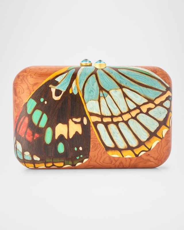Butterfly Wing Marquetry Clutch